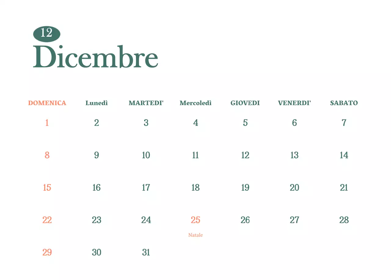 Calendario dei bar con i consigli per le bevande del mese