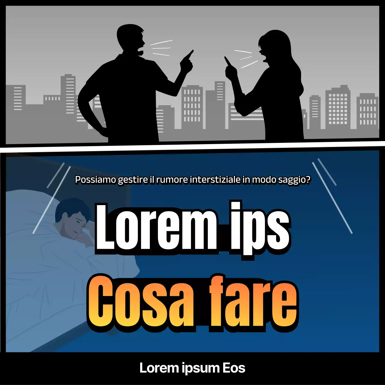 Come gestire i rumori interstiziali con i colori blu navy e arancione