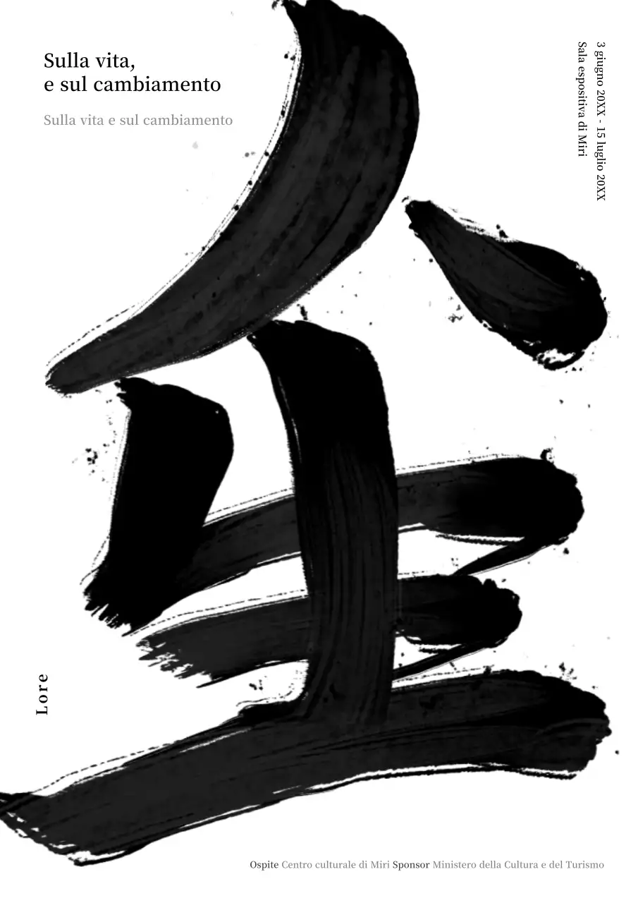 Pacchetto di guide per mostre di calligrafia in bianco e nero