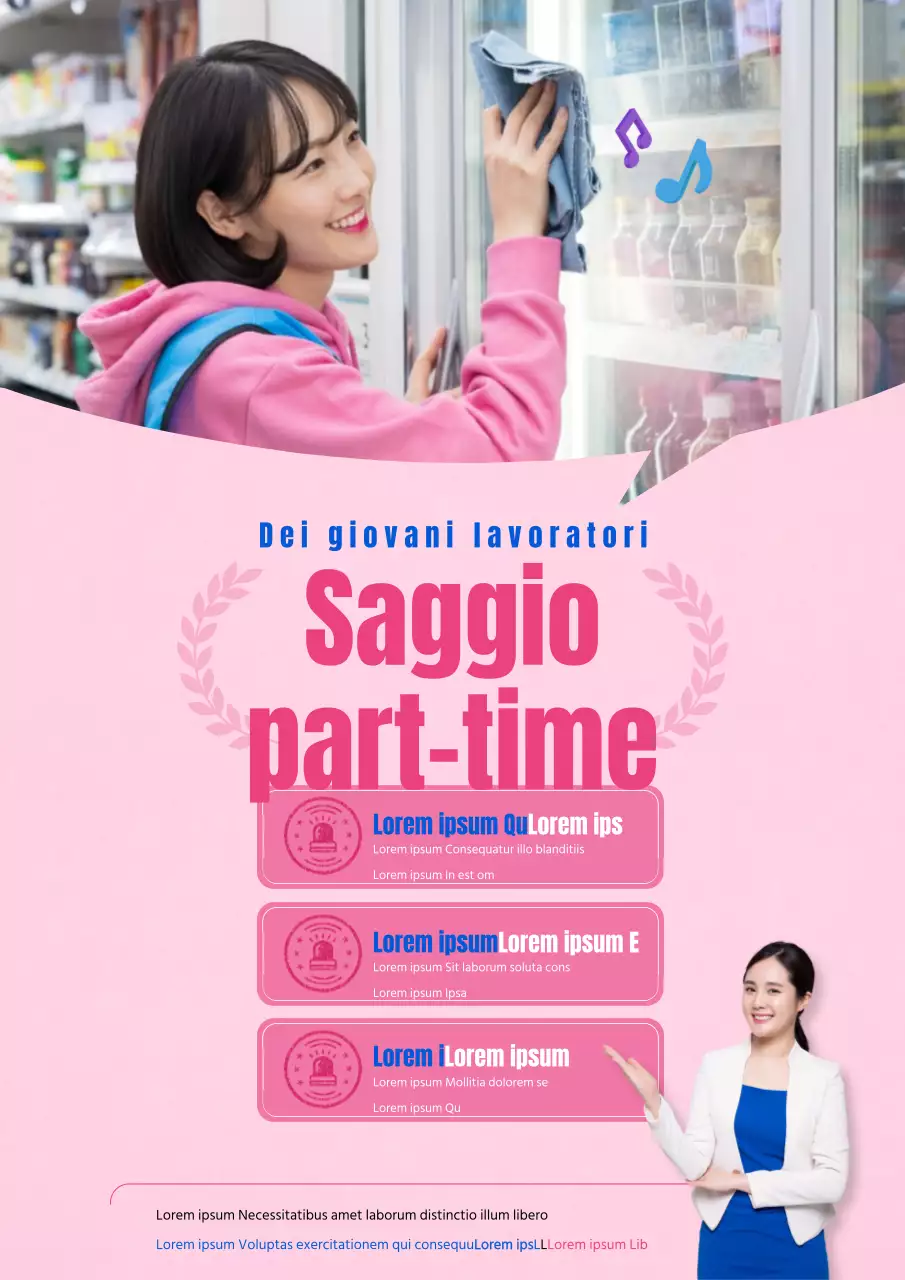 Un simpatico volantino rosa e blu per la campagna di un centro giovanile