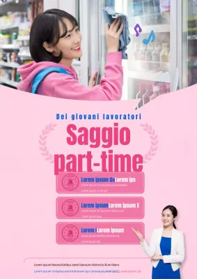 Un simpatico volantino rosa e blu per la campagna di un centro giovanile