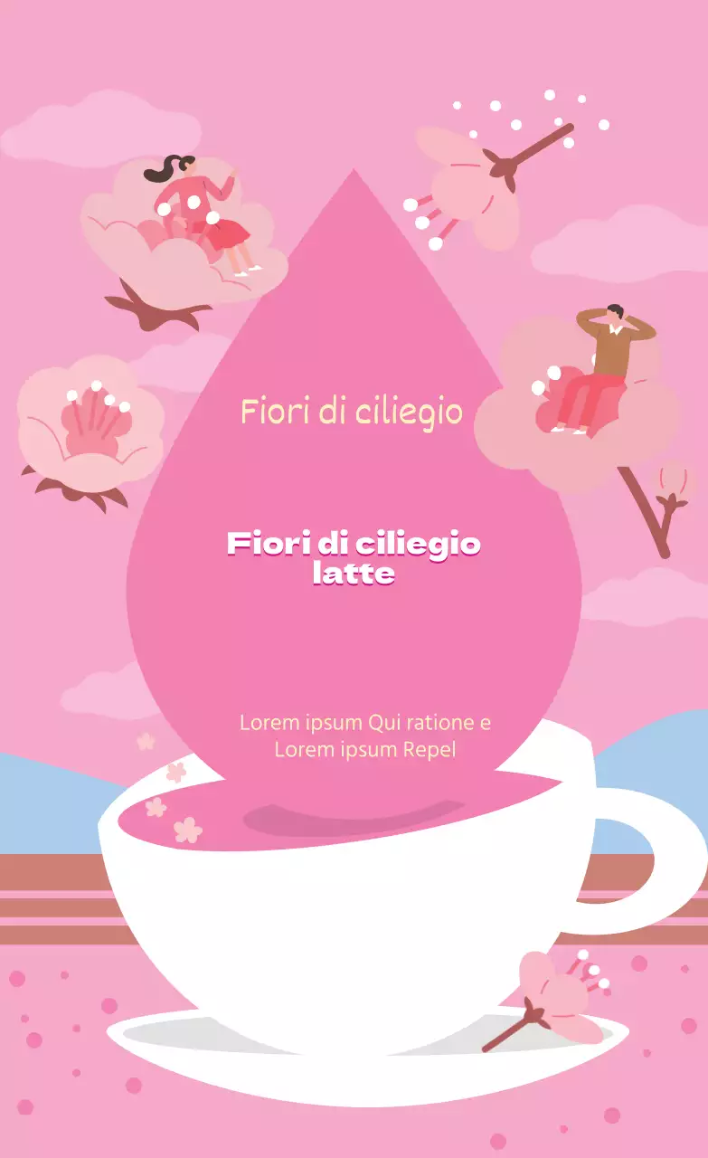 Rosa Illustrazione Carino cibo Latte Pacchetto Etichetta