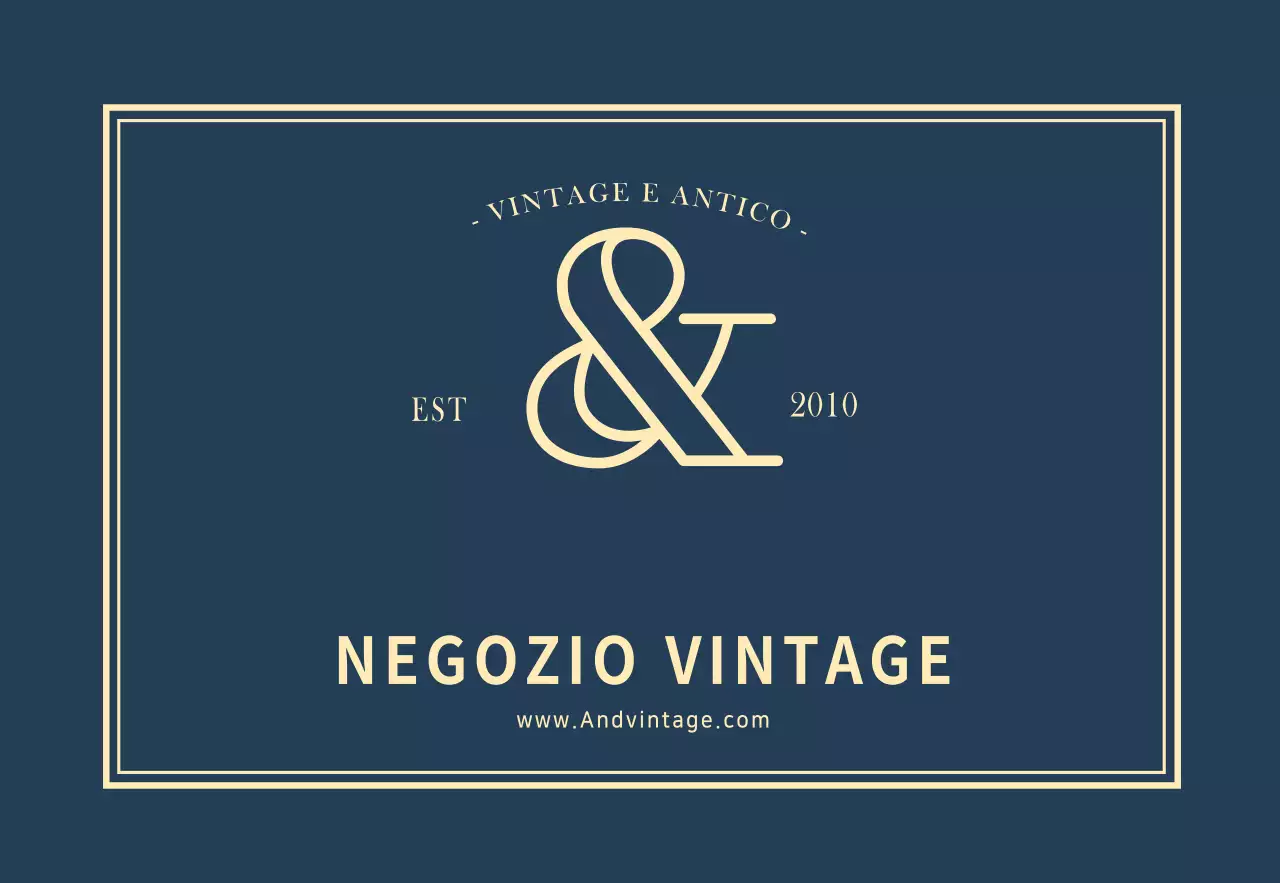Semplice insegna vintage con logo del negozio in blu