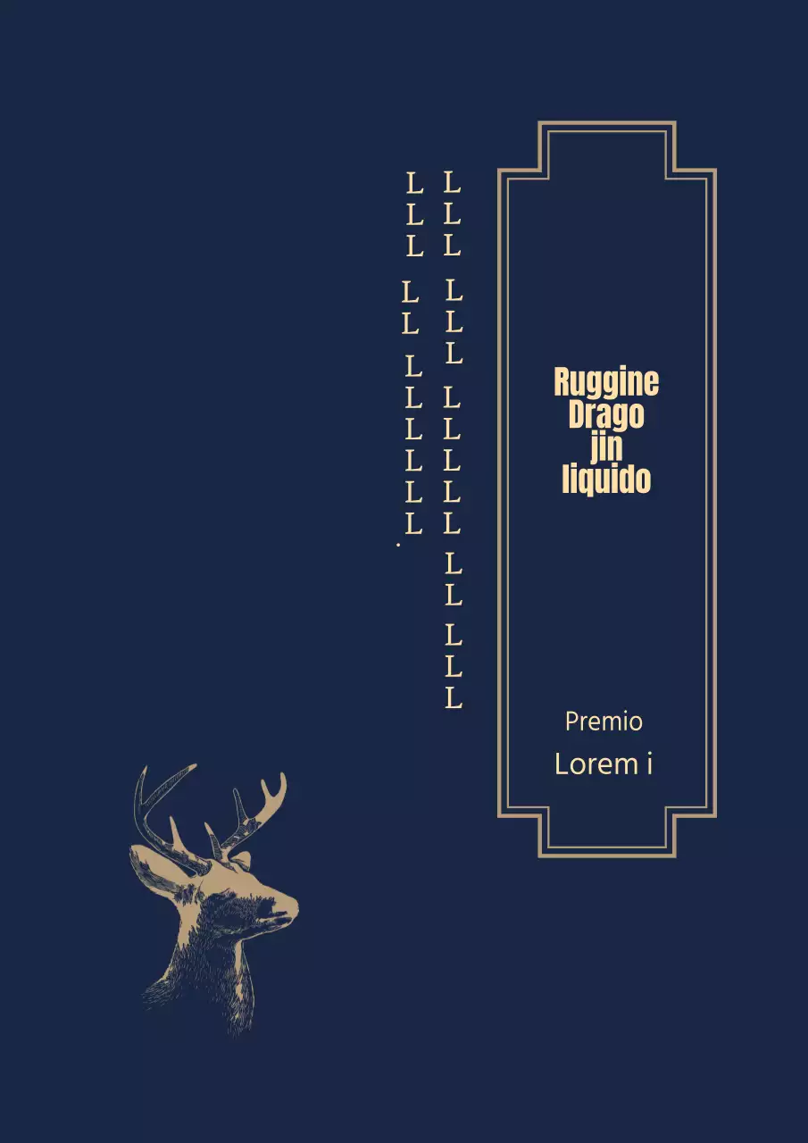 Set regalo con corna illustrato blu navy e giallo