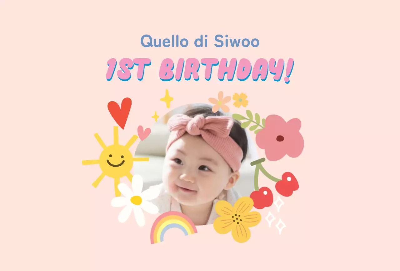 Cartolina di compleanno rosa