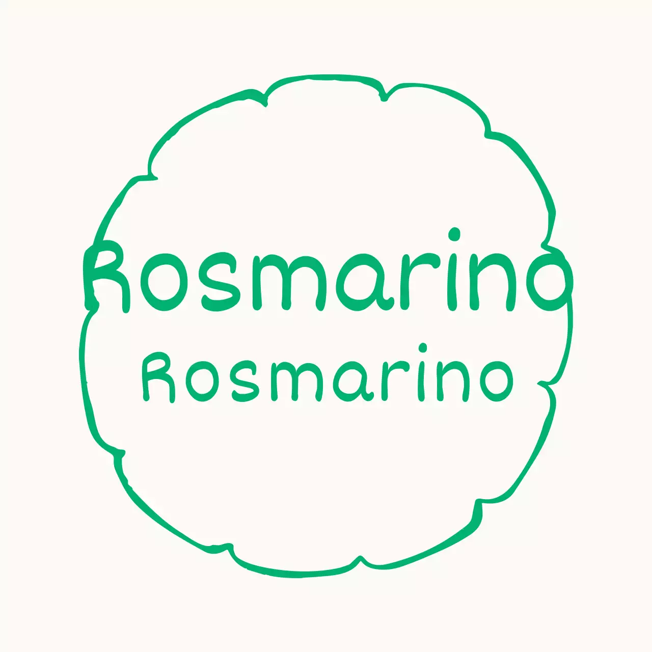 Etichetta adesiva verde disegnata a mano e scritta a mano