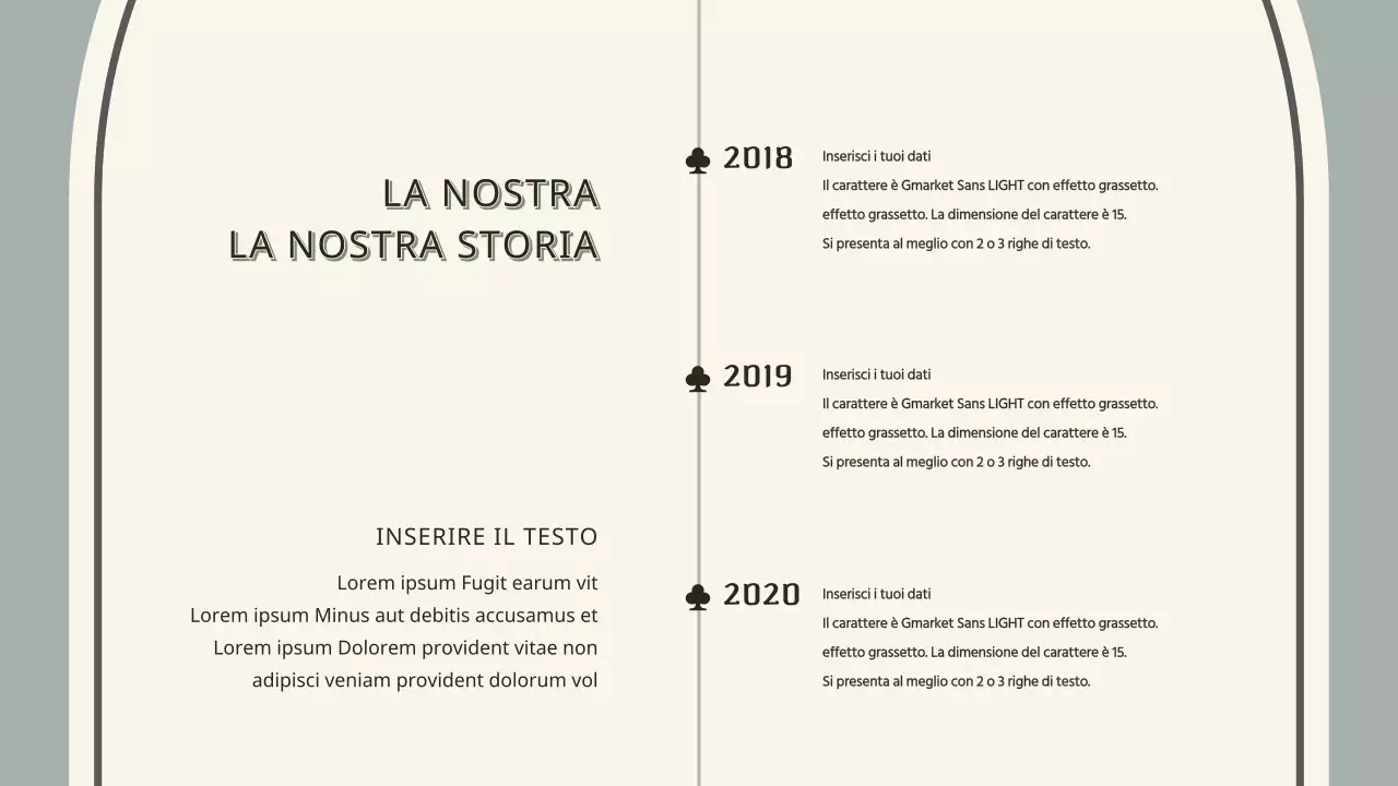 Infografica sulla storia TIMELINE in concetti di avorio e grigio