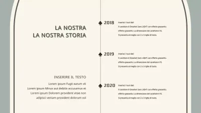 Infografica sulla storia TIMELINE in concetti di avorio e grigio