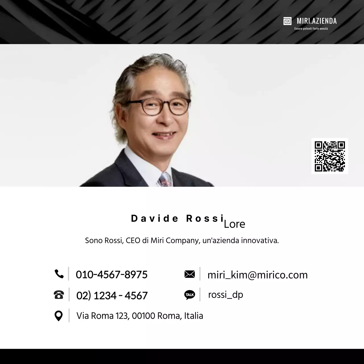 Profilo concettuale semplice con motivi in bianco e nero