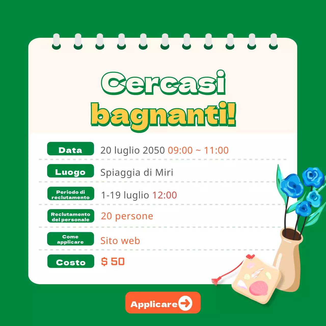 Spiaggia arancione verdeCarta d'identitàNews