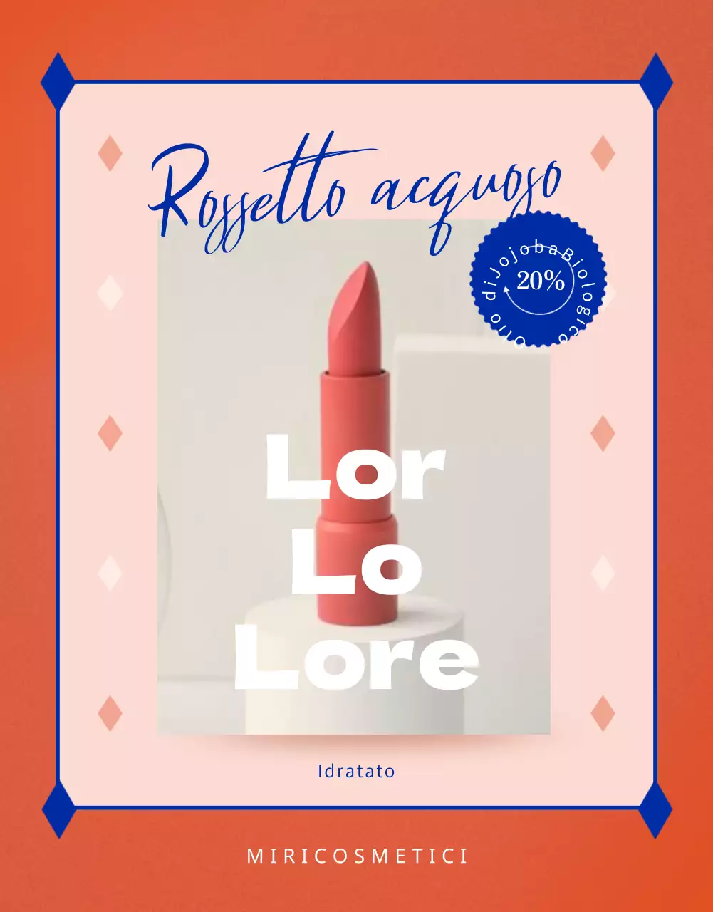 Promuovere rossetti vibranti con accenti di colore rosa-arancio