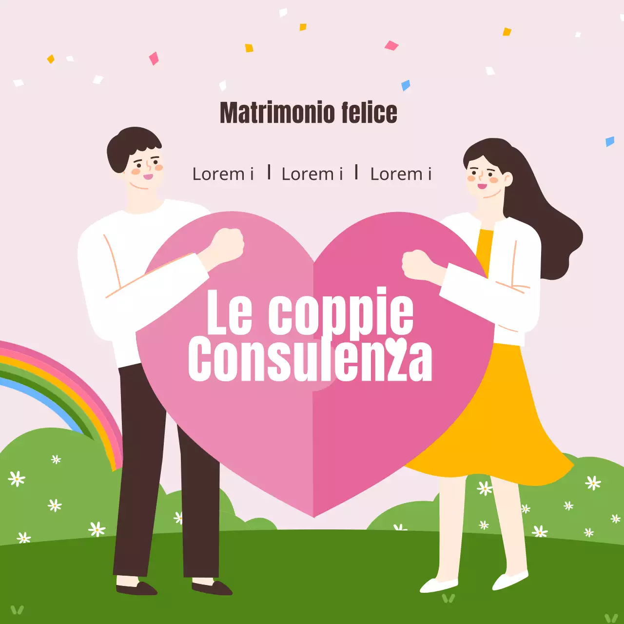 Una bella e accogliente illustrazione in rosa e chartreuse Mese della famiglia Maggio Festa delle coppie Consulenza matrimoniale