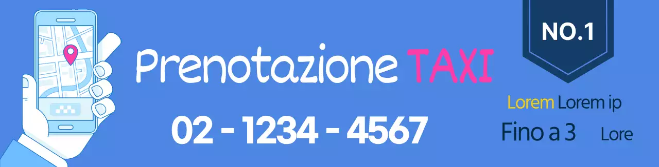 Illustrazione della linea blu Chiamare la promozione taxi