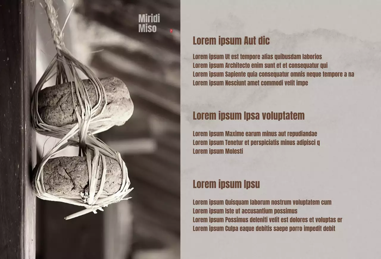 Cartolina del marchio Miso in marrone