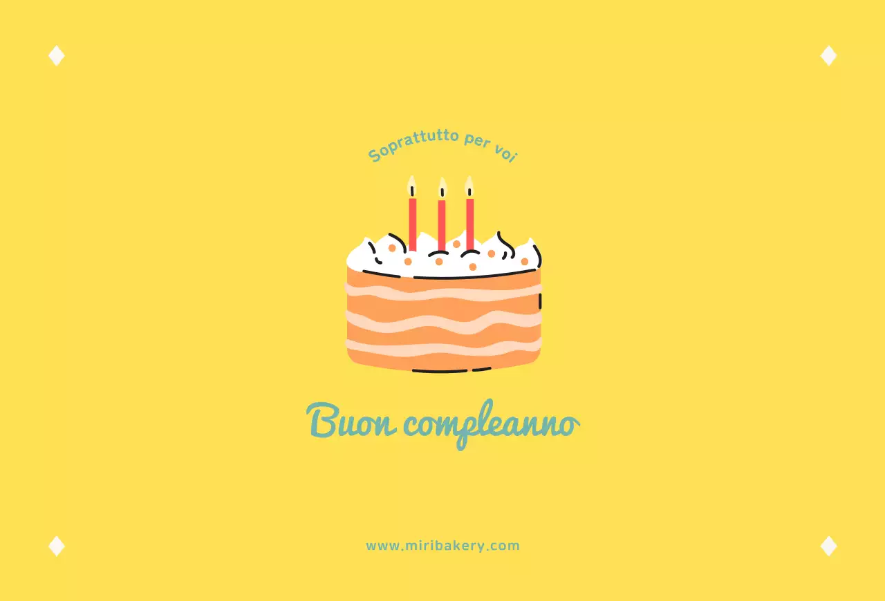 Cartolina gialla di compleanno
