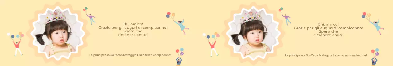 Festa di compleanno con foto gialle