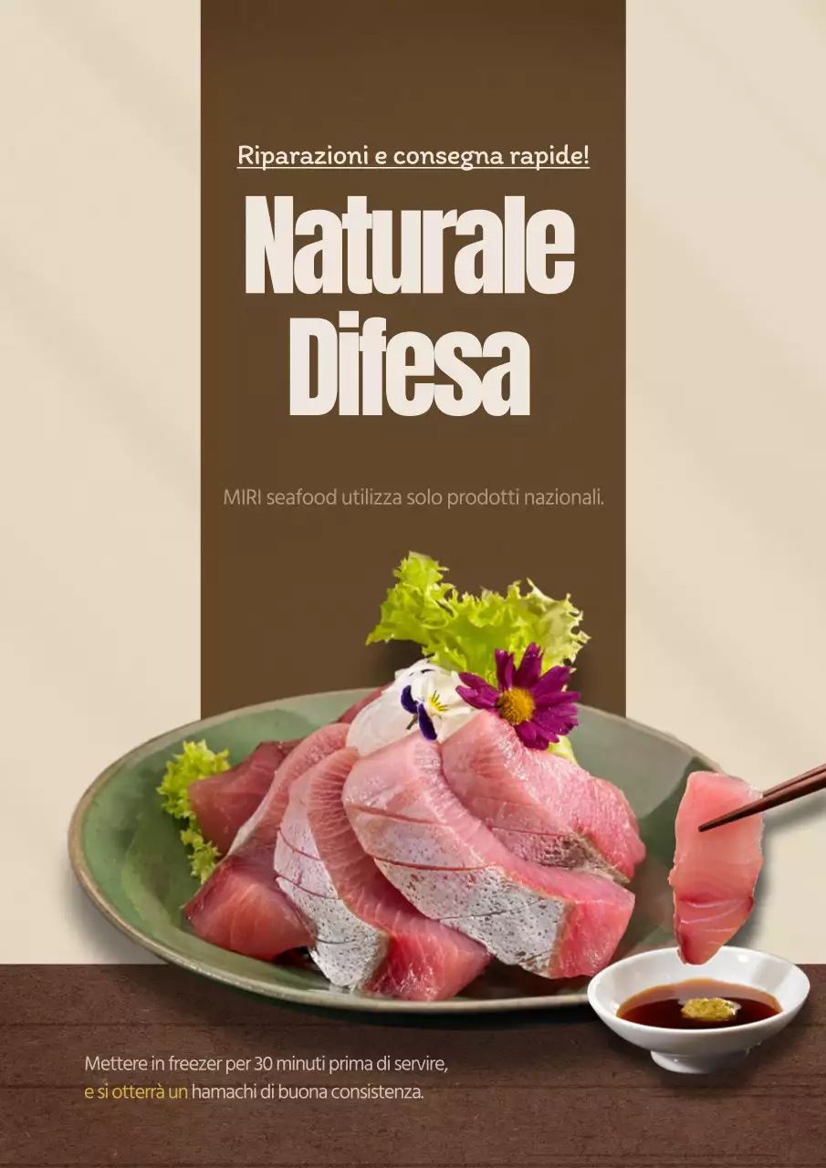 Poster antidifesa naturale semplice e conciso con sfondo beige