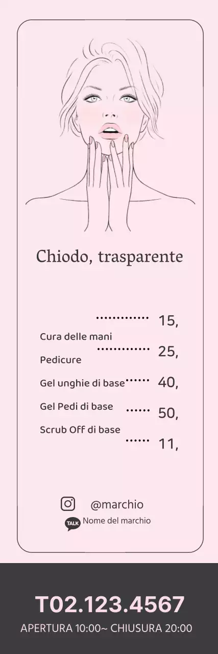 Illustrazione rosa Promozione del negozio di unghie Neat