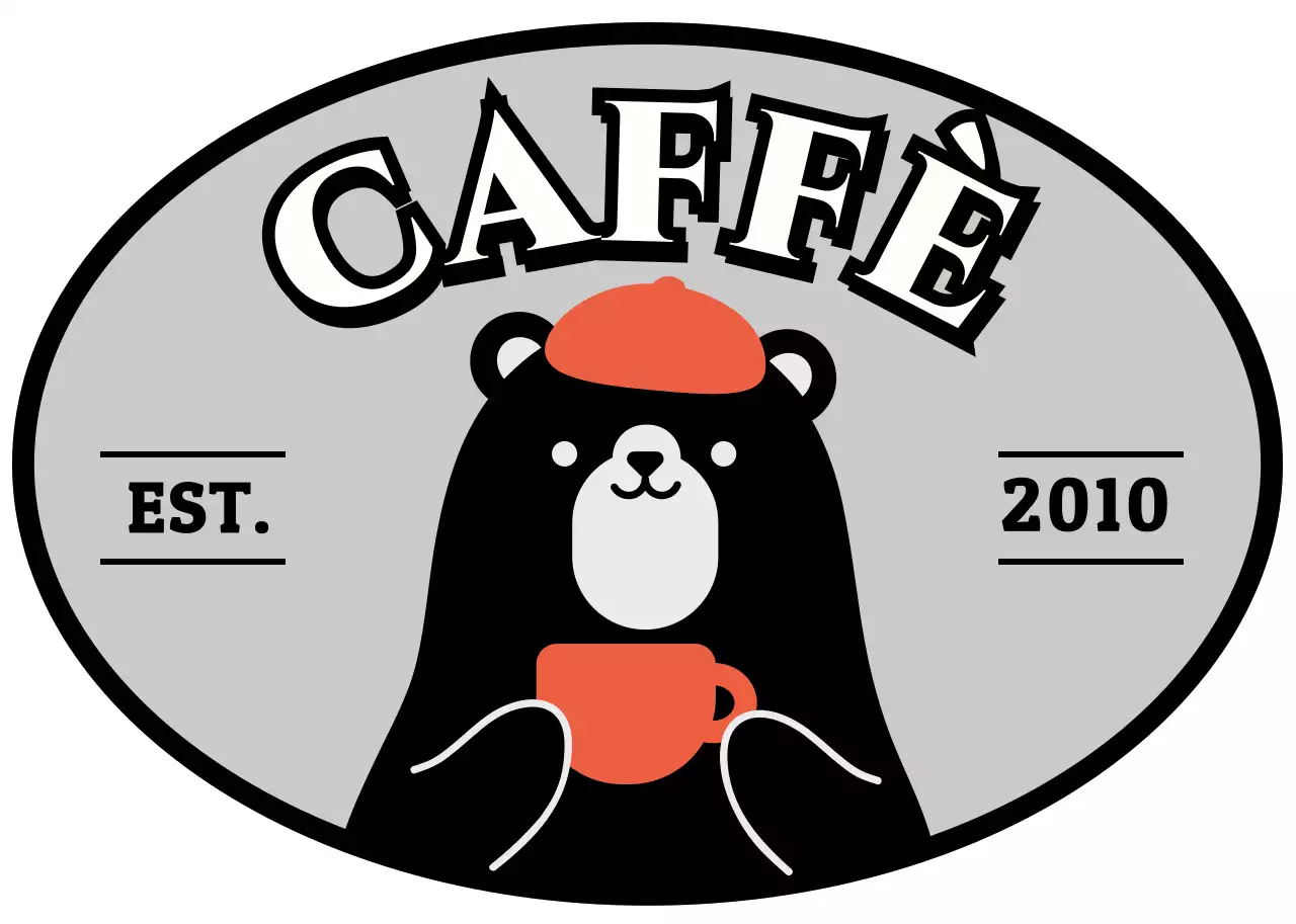 Cappello nero arancione con logo caffé retro cute