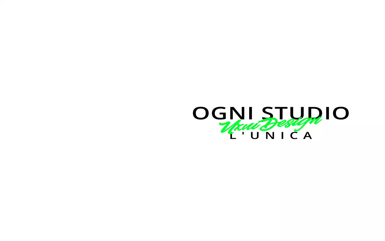 Design con logo testuale per uno studio di design in verde lime fluorescente e nero