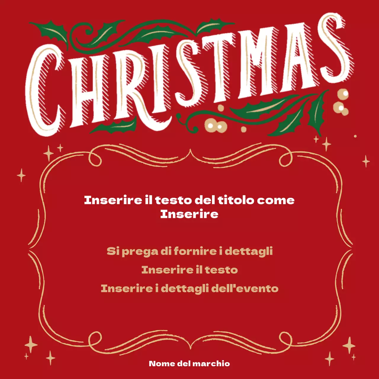 Quadrati di Natale illustrati in rosso