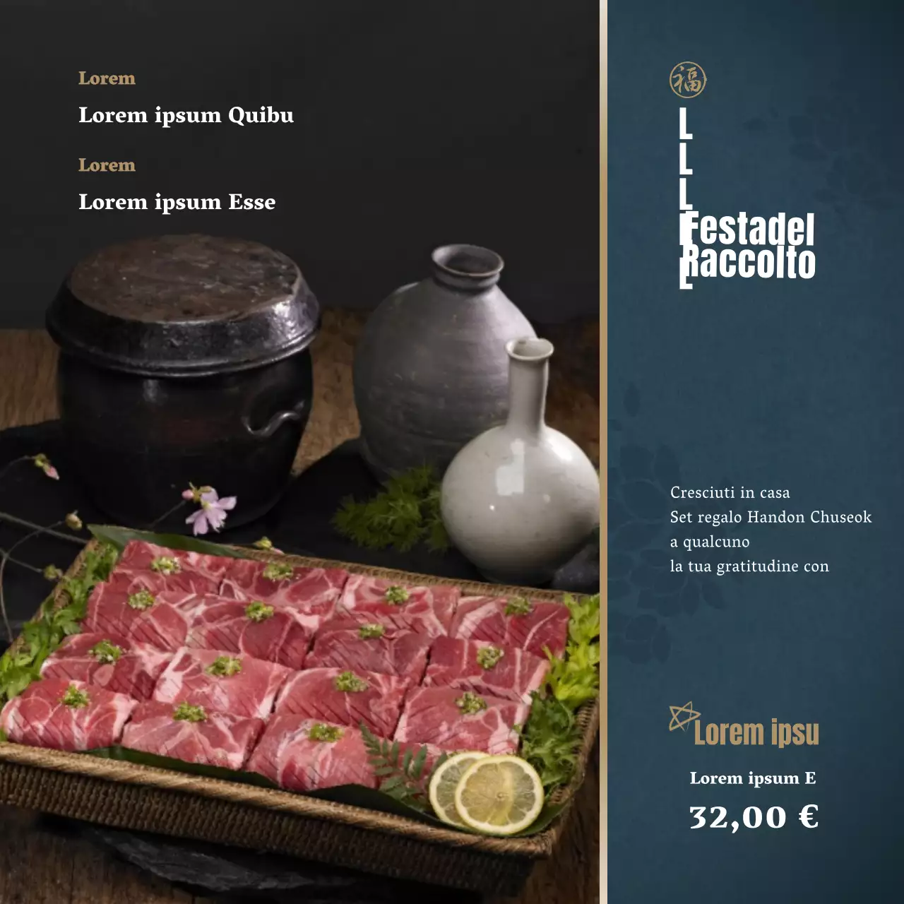 Navy Gold Korean Money Gift Square Banner