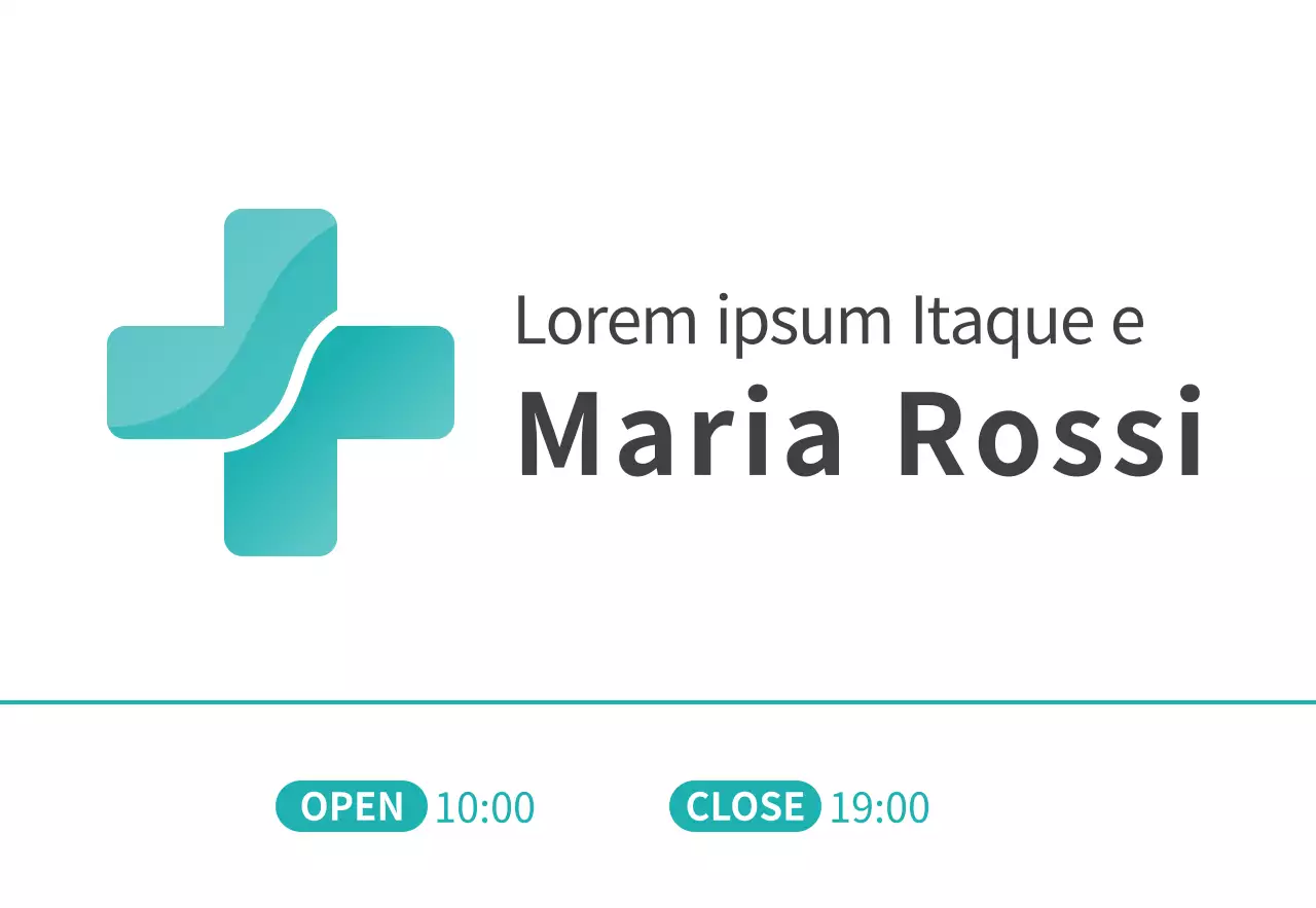 Logo ospedaliero pulito e stilizzato in menta