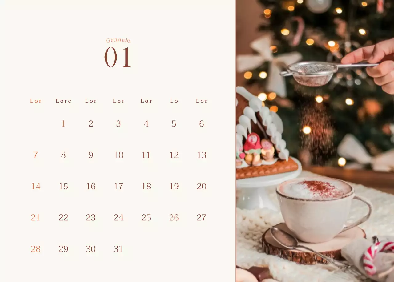 Layout fotografico di un caffè emozionale in beige e marrone