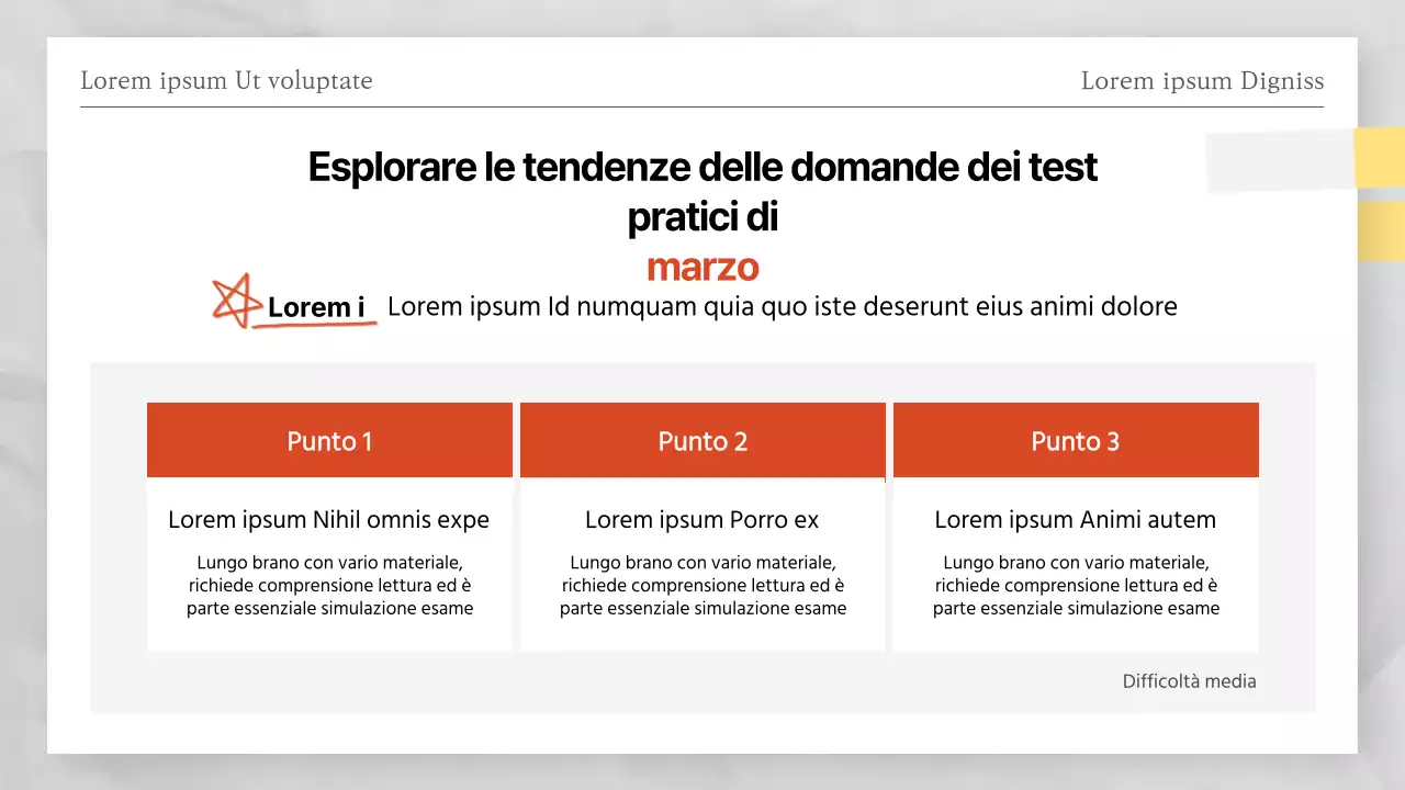 Risposte ai test di verifica a tema rosso e bianco