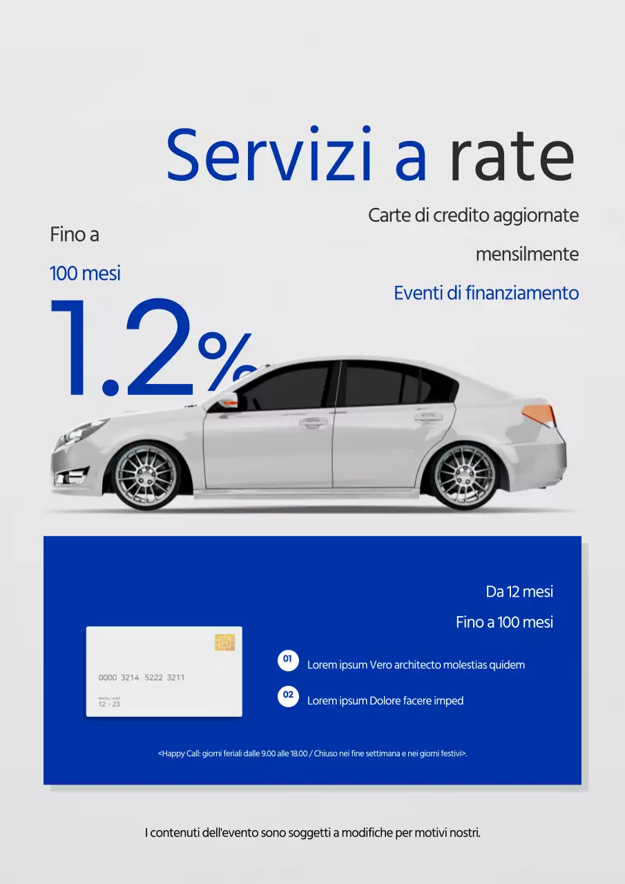 Promuovere un semplice evento sui tassi d'interesse delle società di carte rosa e blu