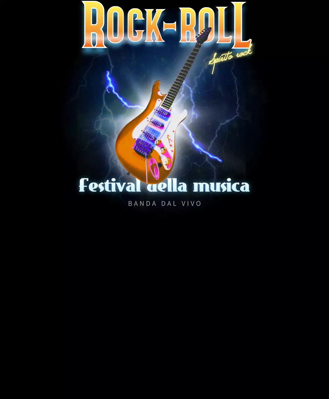 Festival rock con concetto di fulmine in gradiente rosso