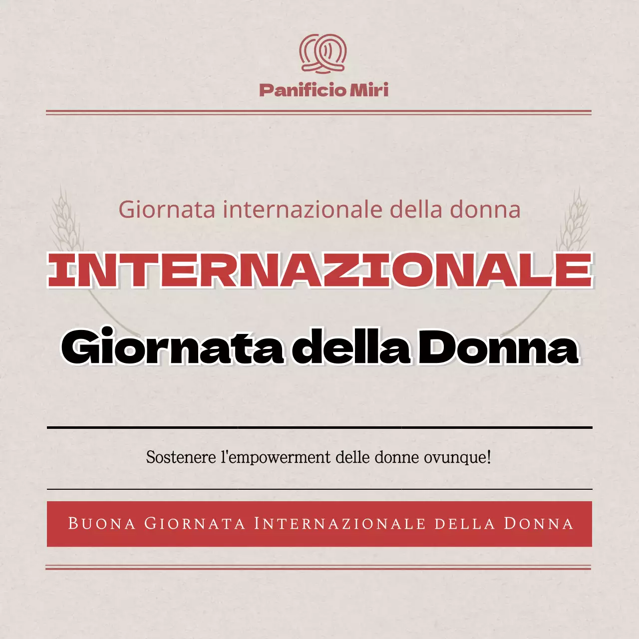 Concetto di giornale in beige e rossoCartolina per la Giornata internazionale della donnaNovità