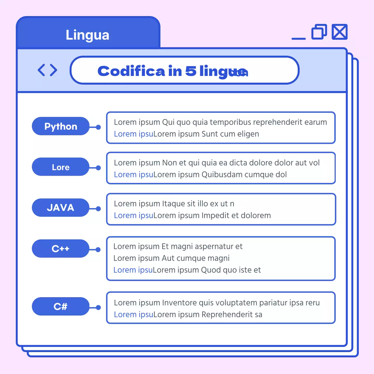 Esplorare i linguaggi di programmazione ad alta saturazione in blu e rosa