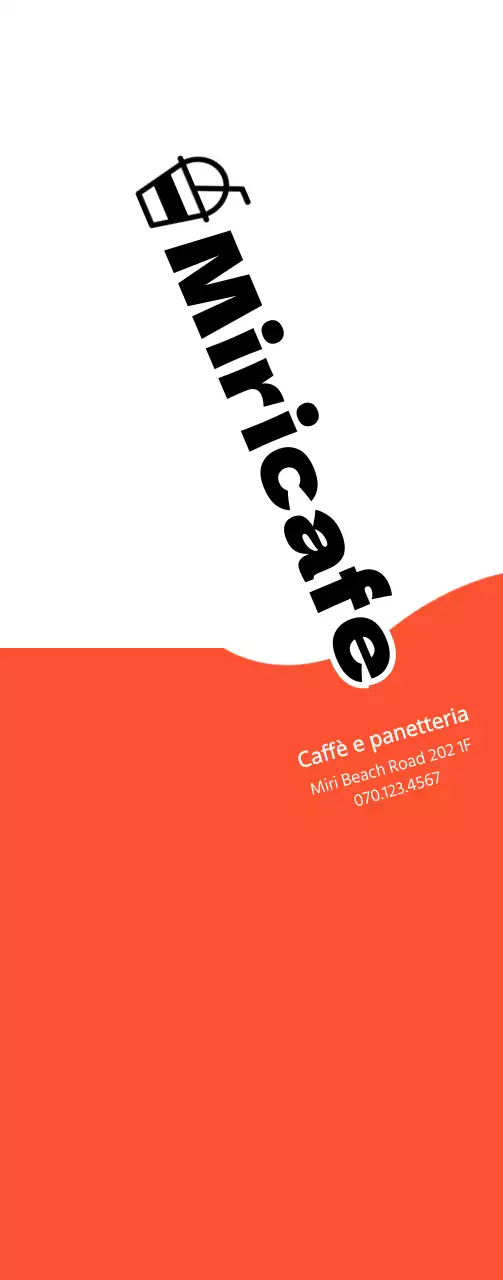 Promuovere un caffè e una panetteria con un concetto semplice in arancione e nero