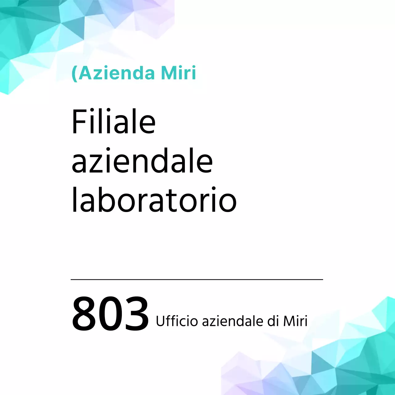 Impresa commerciale con motivo geometrico in tonalità blu