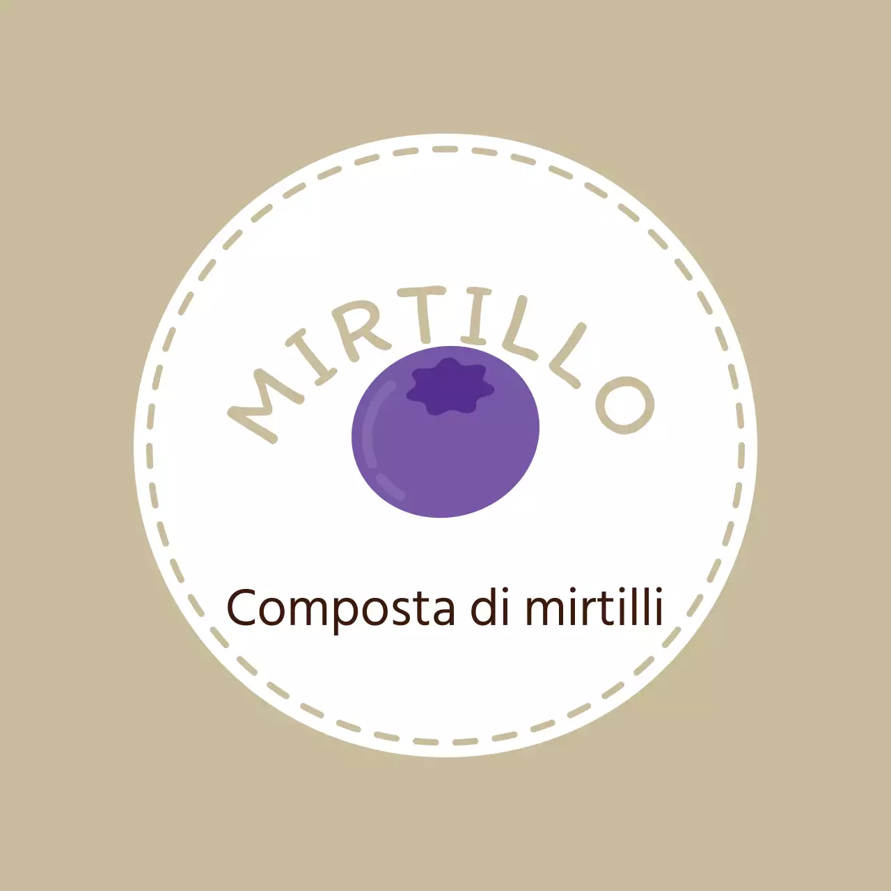 Un'etichetta beige da caffè sentimentale