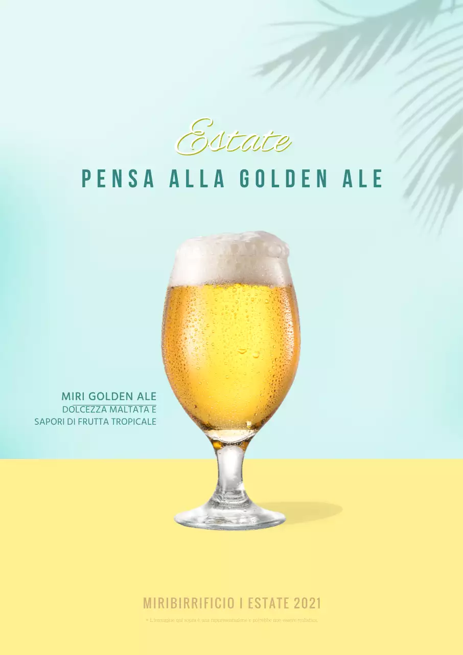 Poster con ritratto di birra artigianale semplice