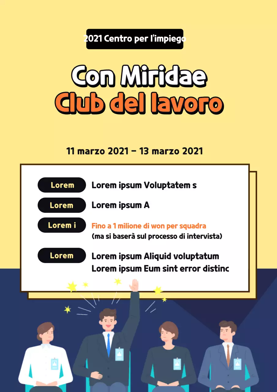 Una guida pulita, gialla e bianca, ai job club universitari