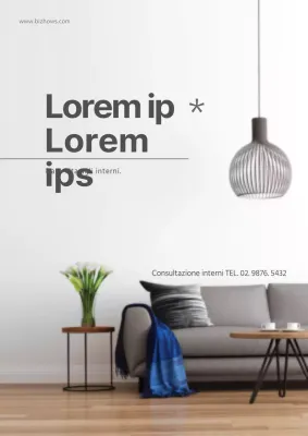 Promuovere un'azienda di interni semplice con foto di interni di soggiorni moderni grigi