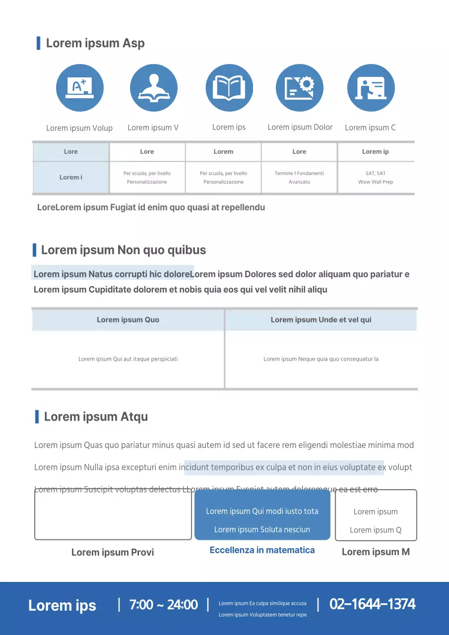 Descrizione e promozione della scuola pulita e blu