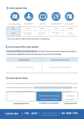 Descrizione e promozione della scuola pulita e blu
