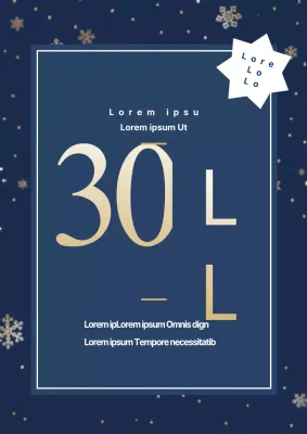 Un volantino che promuove una vendita stagionale chic in blu navy.