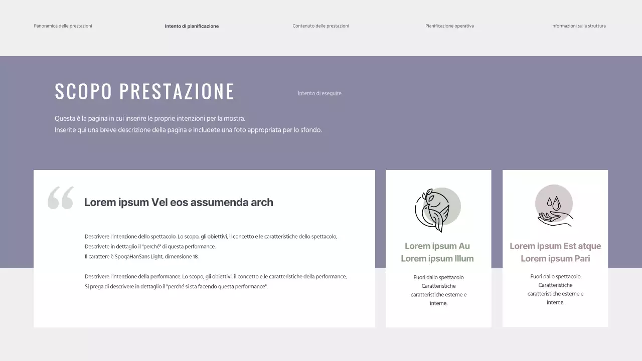 Un programma per un recital pianistico in tranquillizzanti colori pastello viola.