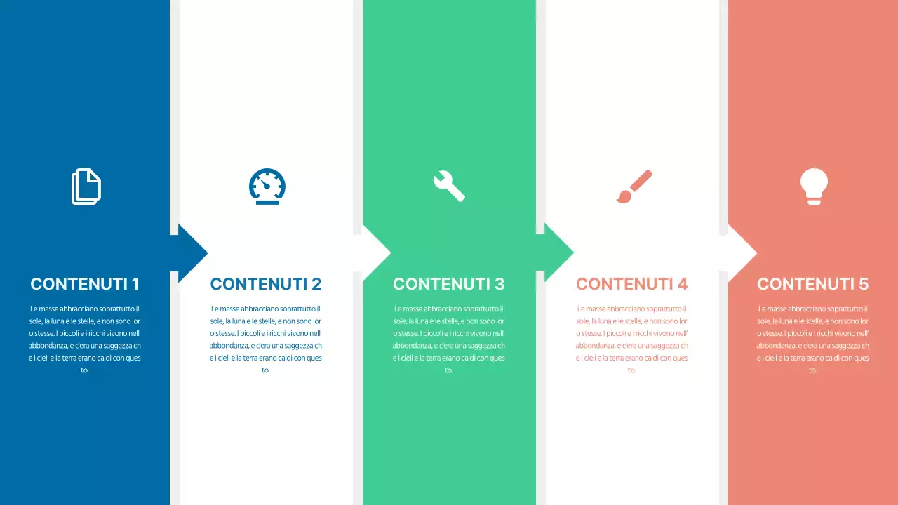 Una linea temporale semplice con un concetto colorato