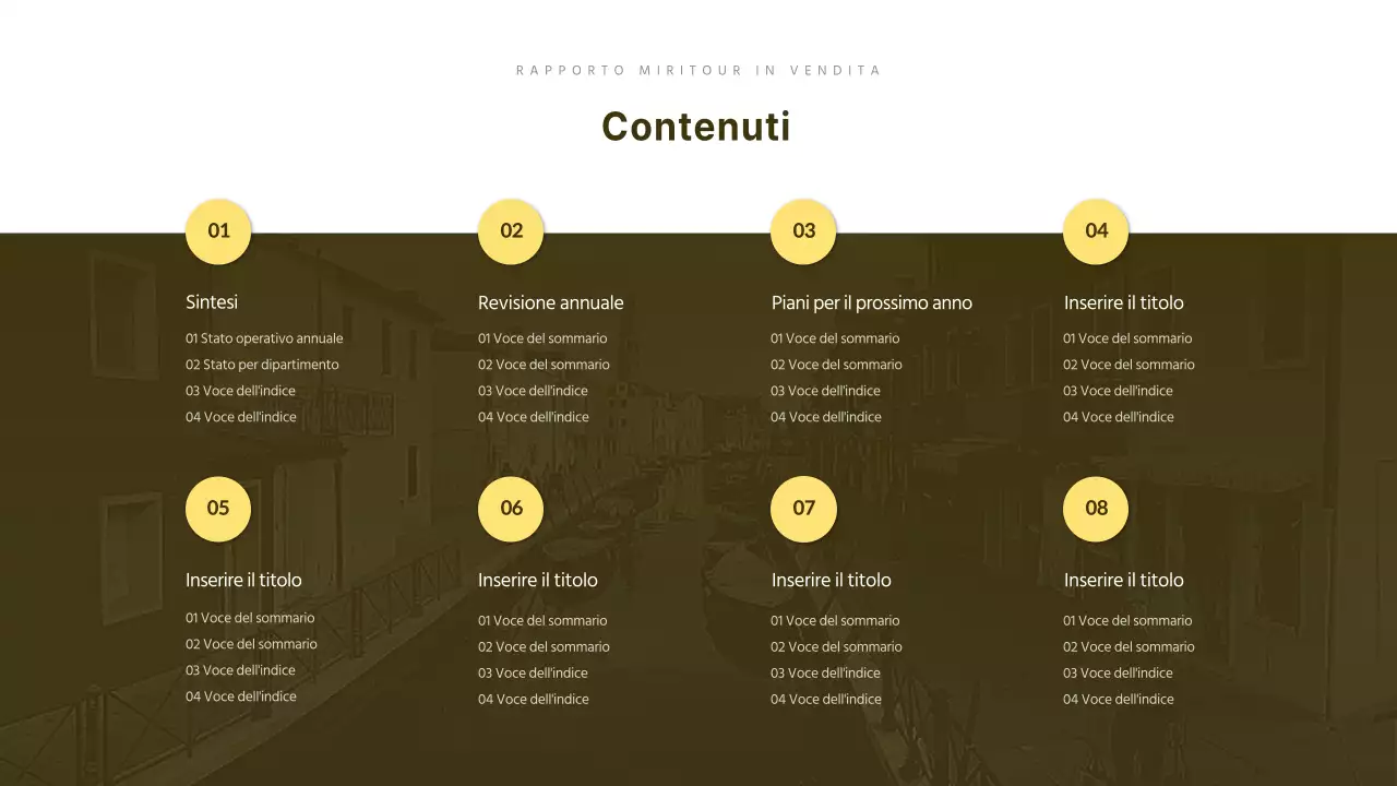 Presentazione del rapporto sulle entrate delle agenzie di viaggio con concetto di giallo