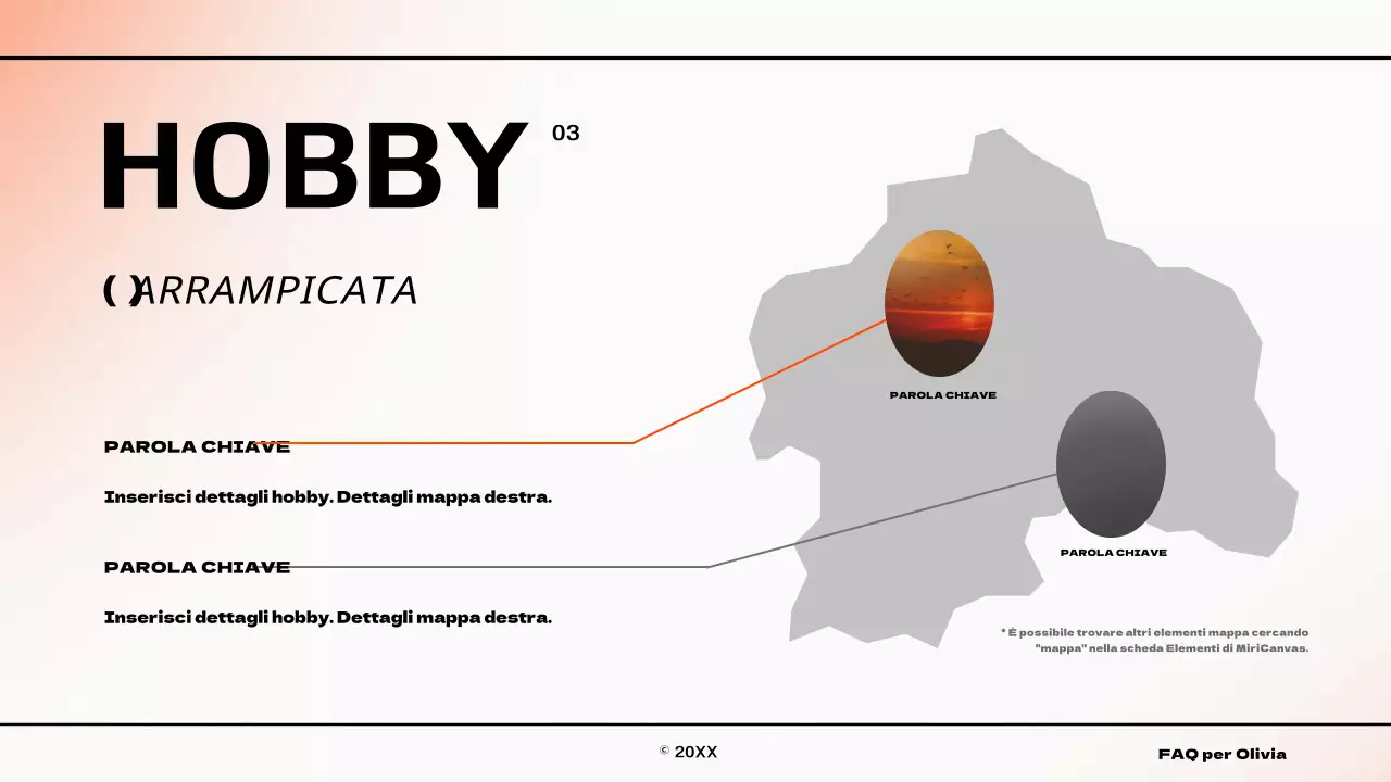Una semplice infografica di concetto a gradienti in arancione e bianco Chi siamo