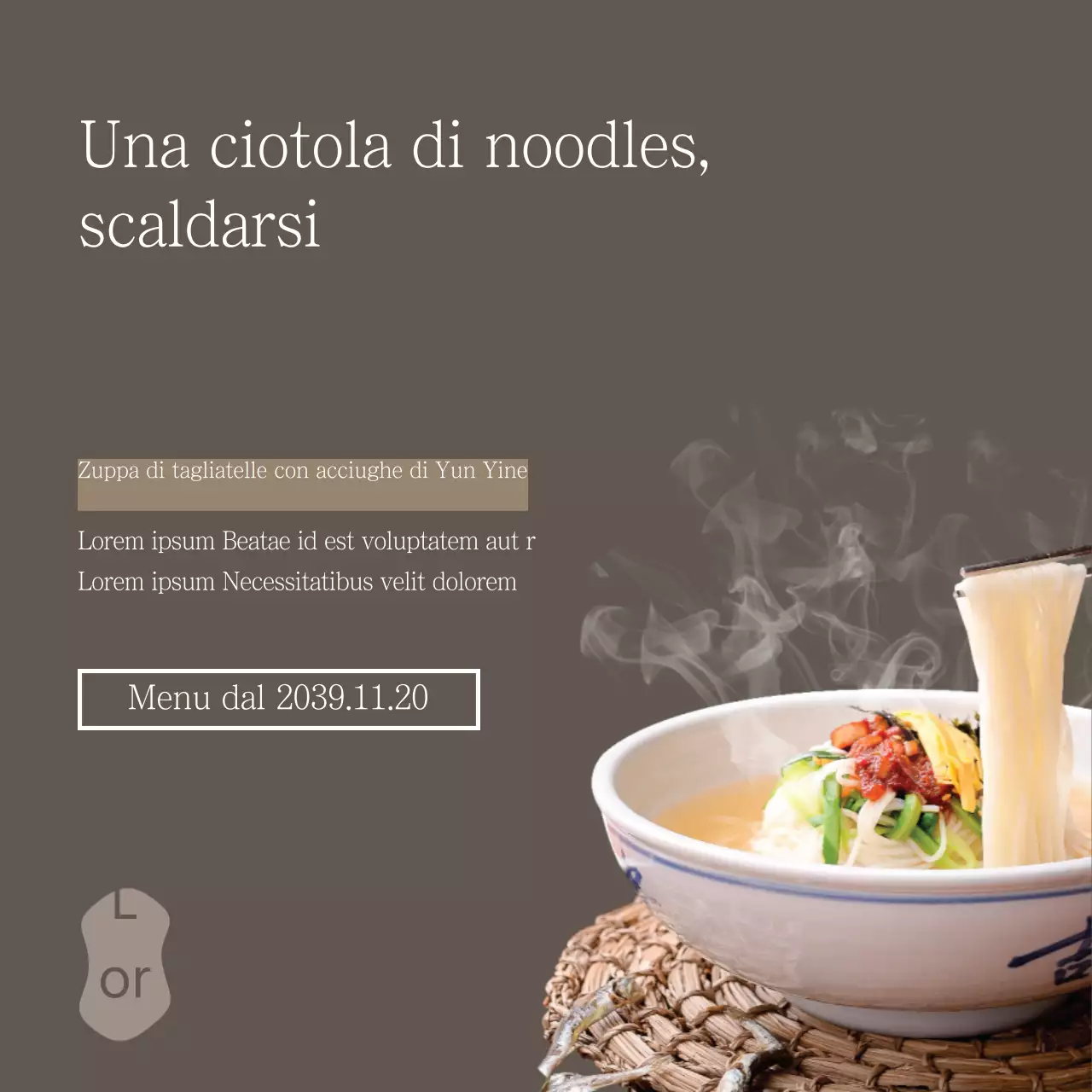 Menu evento Bowl of Noodles