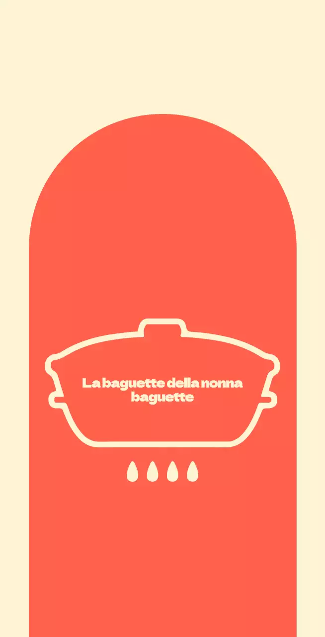 Baguette della nonna in balsa con forme arcuate rosse su sfondo avorio