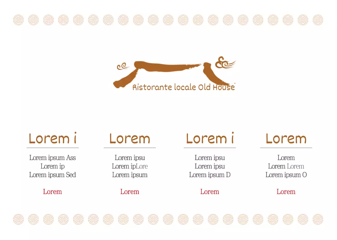 Carta per trasparenza per menu coreani tradizionali