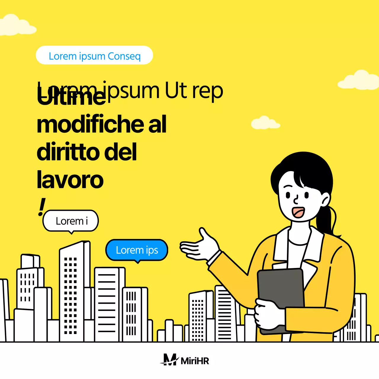 Illustrazione gialla Concetto di modifica del diritto del lavoro Guida alla legge sulla parità di genere